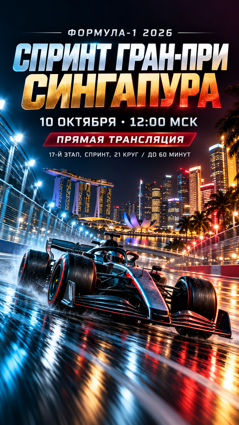 Спринт Гран-при Сингапура, Формула-1, прямая трансляция