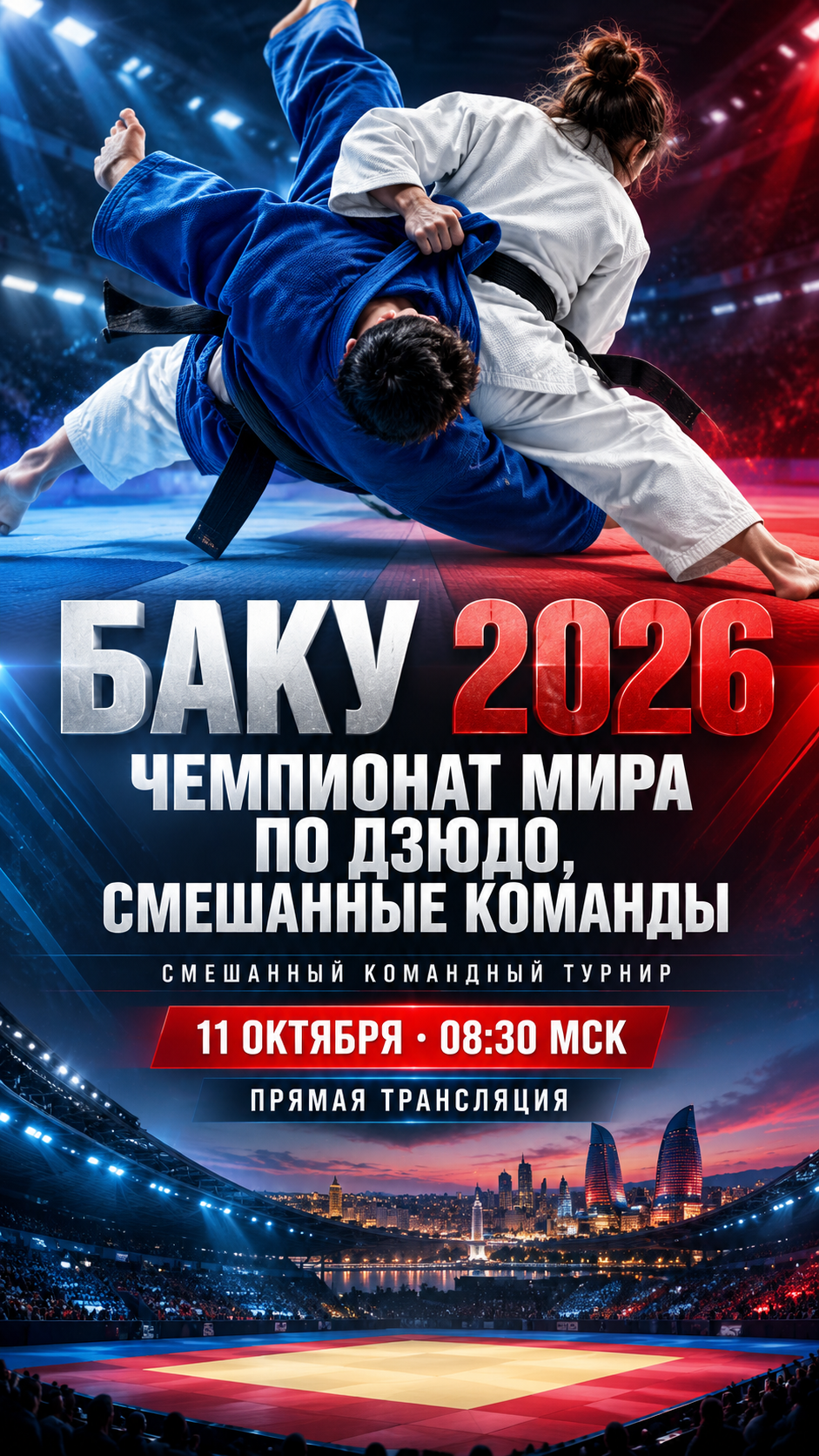 Чемпионат мира по дзюдо, смешанные команды, прямая трансляция